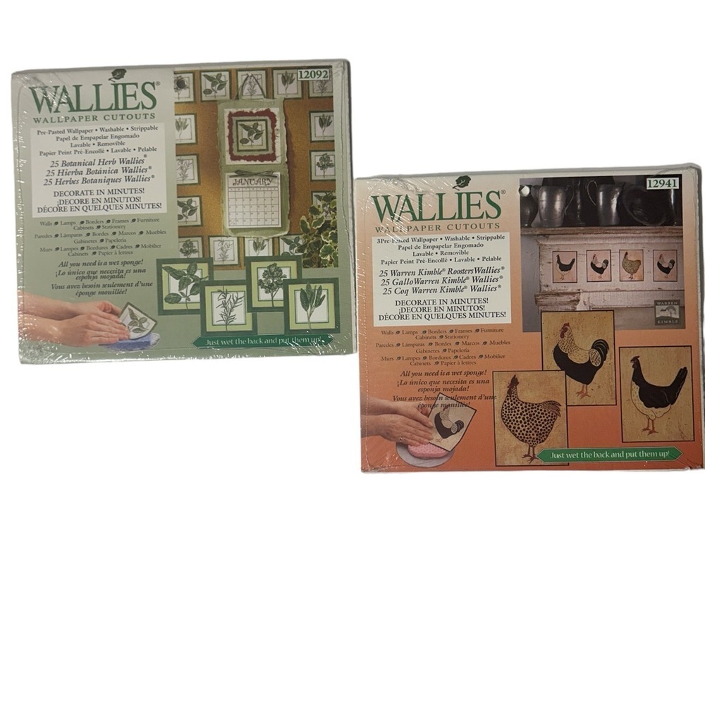 Wallies Wallpaper Cutouts‎ Botanical Herbs and Rooster New in Package